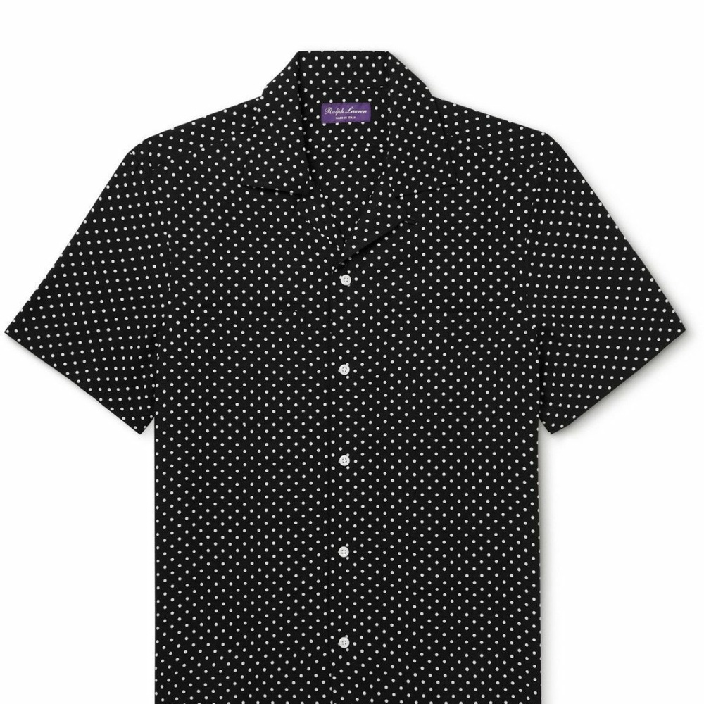 Ralph Lauren Purple Label Camp Short Sleeve Shirt - Navy Blue